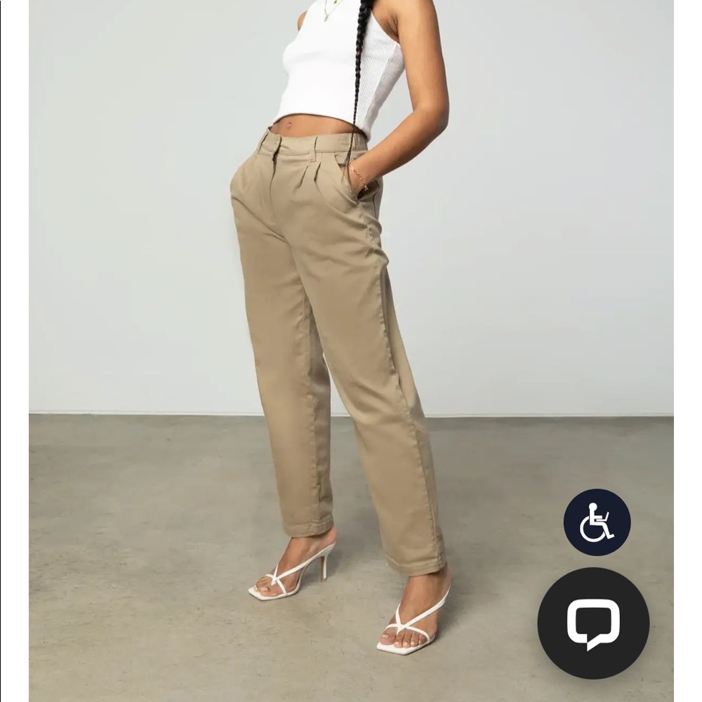 Oak and Fort tan twill pants trousers small